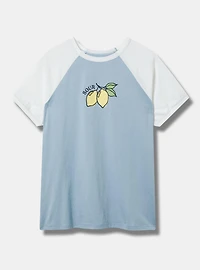 Sour Lemons Classic Cotton Raglan Embroidered Tee