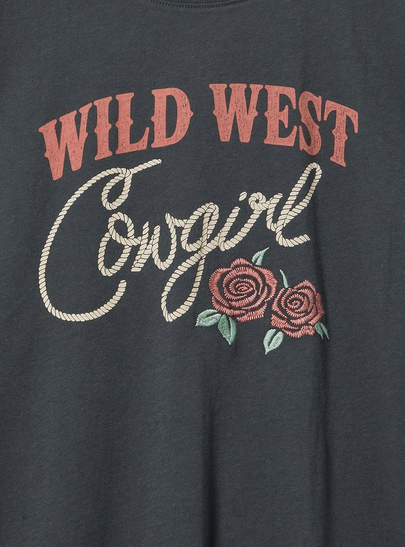 Cowgirl Relaxed Heritage Jersey Embroidered Tee