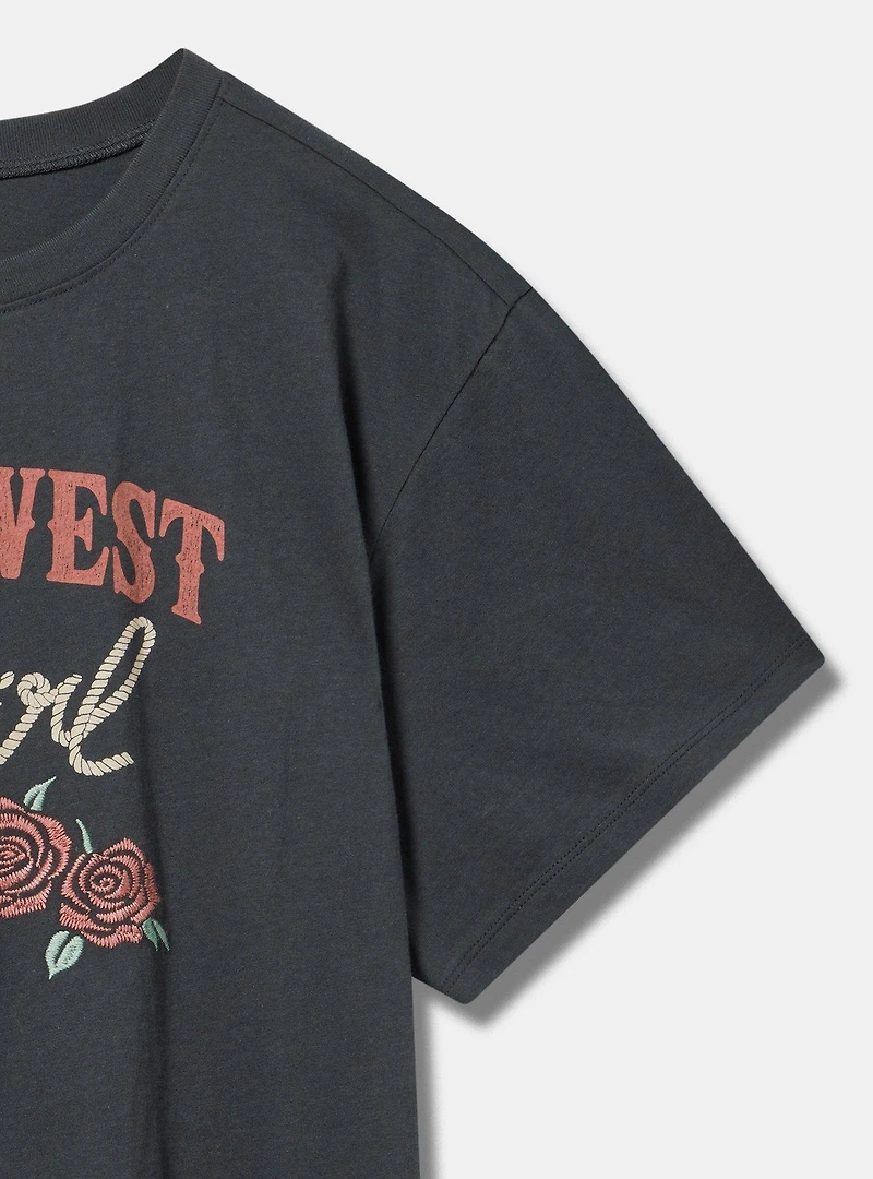 Cowgirl Relaxed Heritage Jersey Embroidered Tee