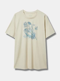 Swan Toile Oversized Heritage Jersey Crew Tunic Tee