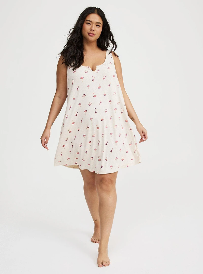 Super Soft Jersey Notch Neck Sleep Chemise