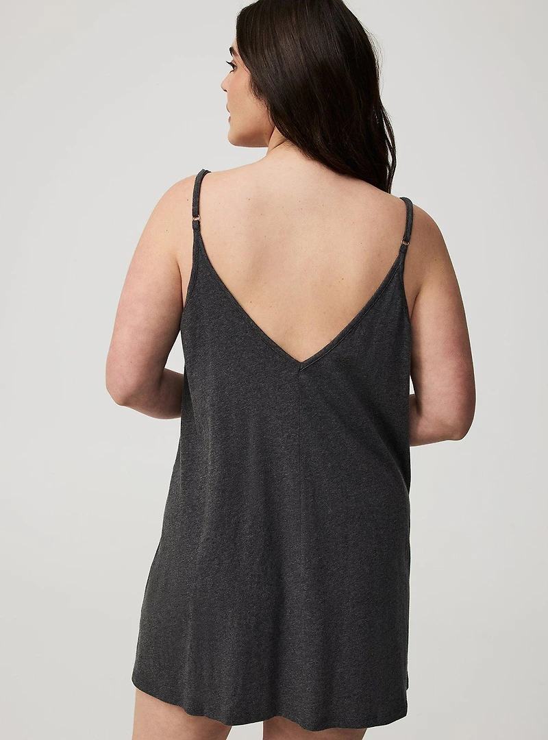 Lightweight Cotton Jersey V Back Sleep Gown
