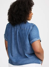 Drop Shoulder Crop Shirt