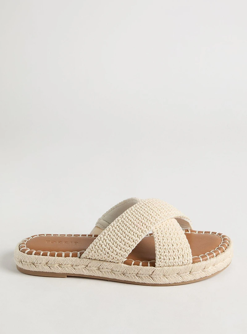 Cross Band Crochet Flatform Slide (WW