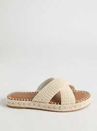Cross Band Crochet Flatform Slide (WW