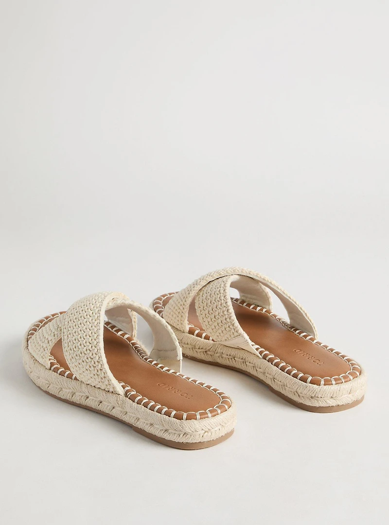 Cross Band Crochet Flatform Slide (WW