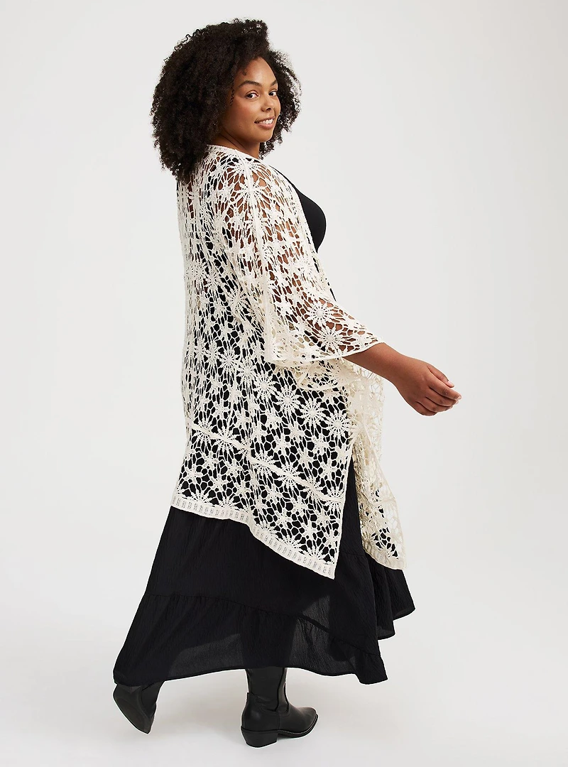Floral Crochet Ruana
