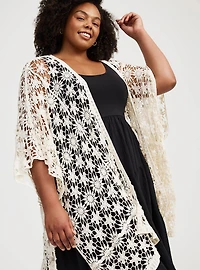 Floral Crochet Ruana