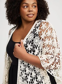Floral Crochet Ruana
