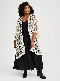 Floral Crochet Ruana