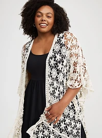 Floral Crochet Ruana