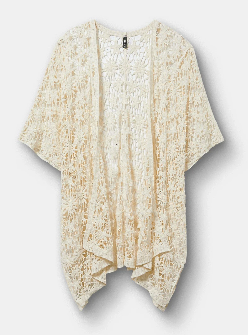 Floral Crochet Ruana