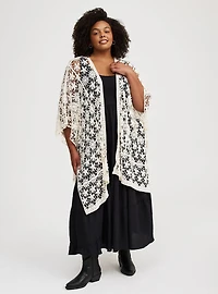 Floral Crochet Ruana