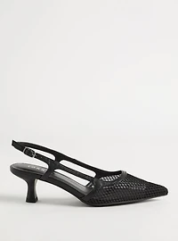 Fishnet Slingback Kitten Heel (M)