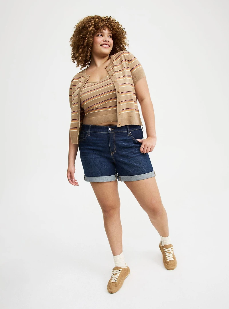 Crewneck Short Sleeve Cardigan