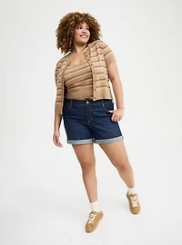 Crewneck Short Sleeve Cardigan