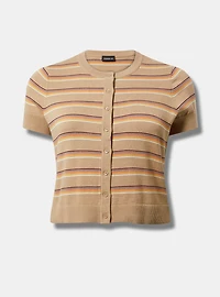 Crewneck Short Sleeve Cardigan
