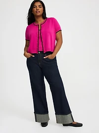 Crewneck Short Sleeve Cardigan