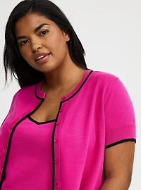 Crewneck Short Sleeve Cardigan