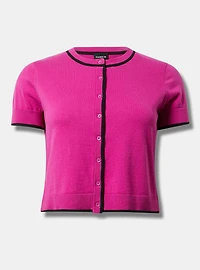 Crewneck Short Sleeve Cardigan