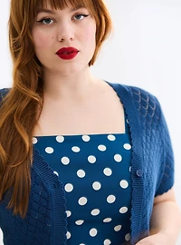 Retro Chic Scallop Edge Cardigan