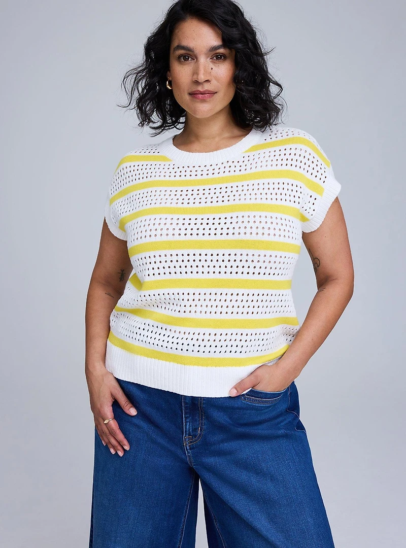 Belle Isle Pointelle Sweater Vest