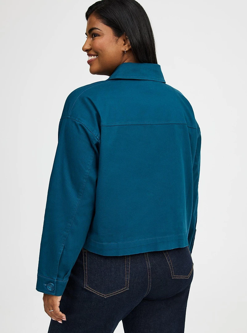 Cropped Twill Jacket