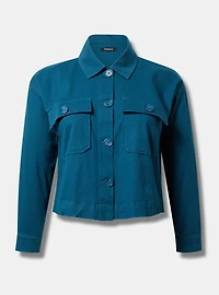 Cropped Twill Jacket