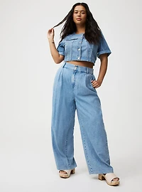 High-Rise Wide Leg Denim Trouser