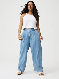 High-Rise Wide Leg Denim Trouser