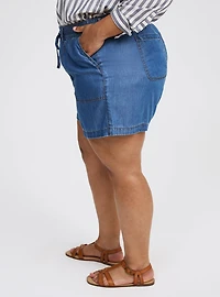 High-Rise Pull-On Lightweight Denim Short