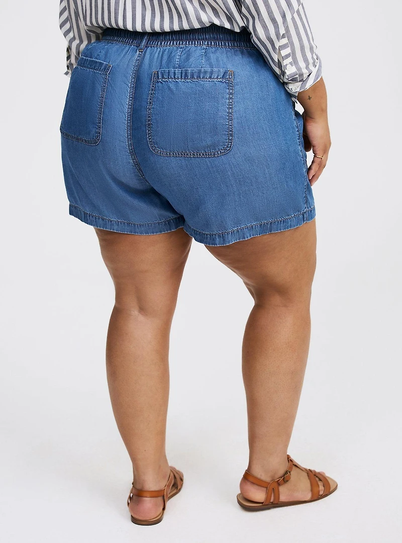 High-Rise Pull-On Lightweight Denim Short