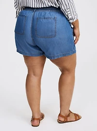 High-Rise Pull-On Lightweight Denim Short