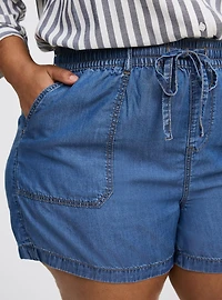 High-Rise Pull-On Lightweight Denim Short