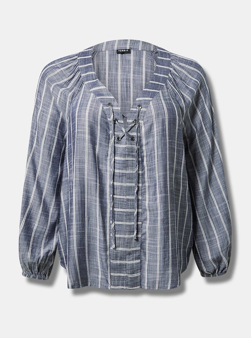 Lace-Up Blouse