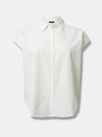 Eyelet Cotton Voile Dolman Shirt