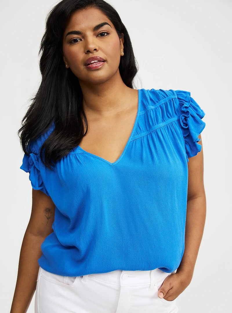 Ruffle Short Sleeve Top