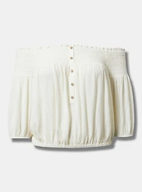 Crinkle Gauze Off-Shoulder Top