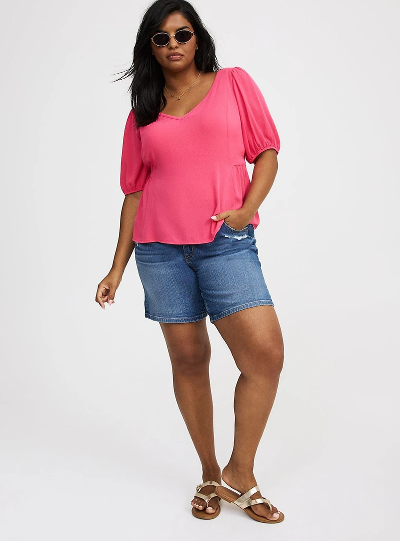 Tie Back Puff Sleeve Top