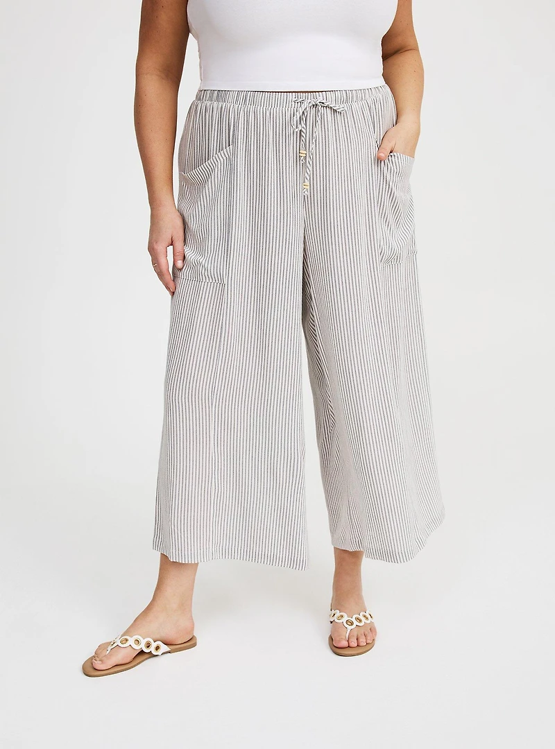 Cropped Straight Leg High-Rise Pant