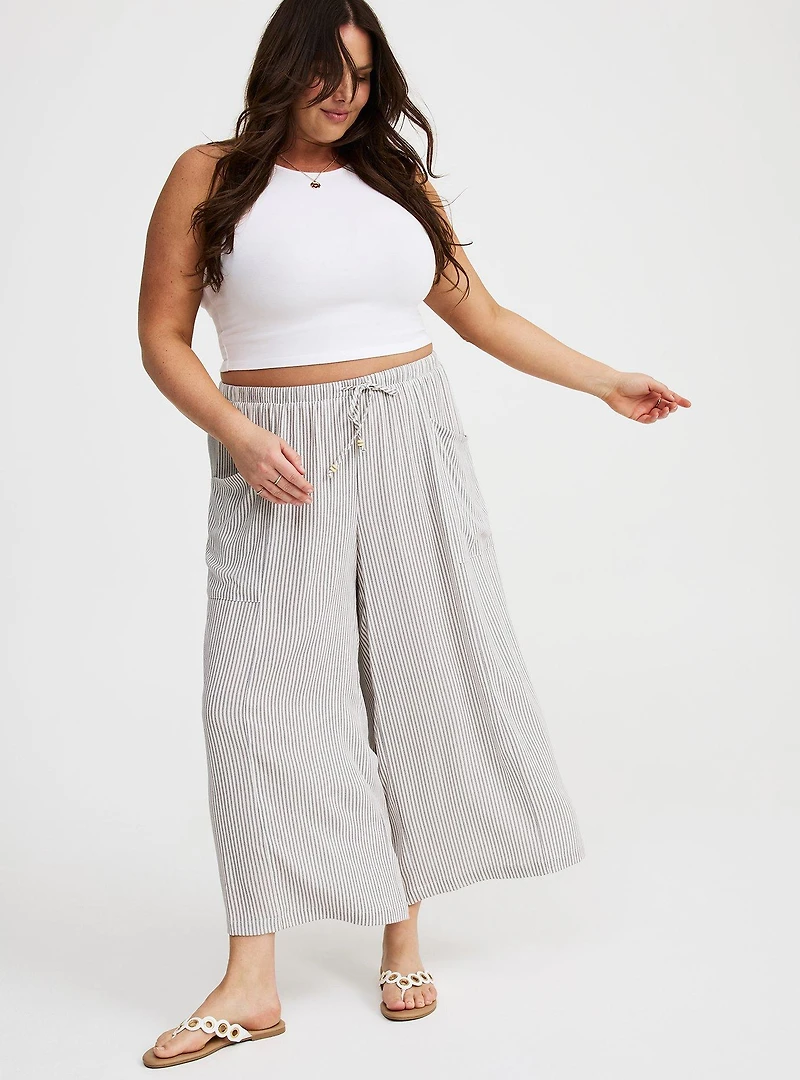 Cropped Straight Leg High-Rise Pant