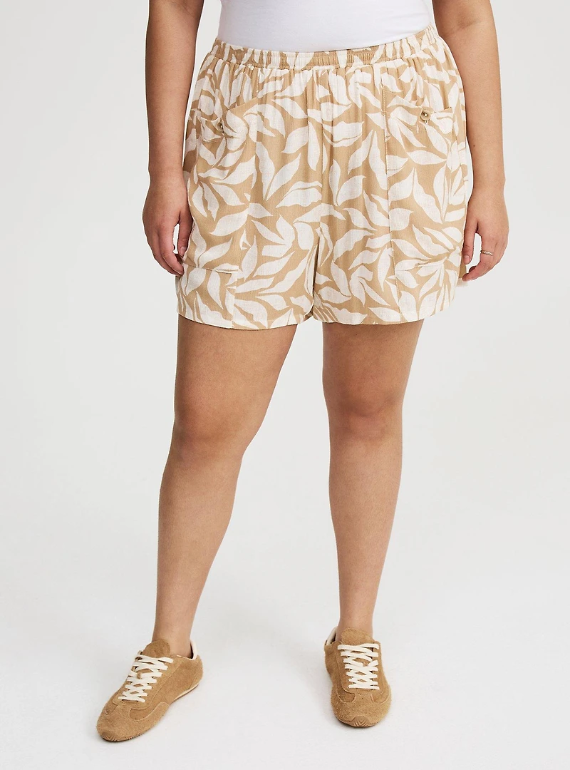 Pull-On High-Rise Cargo Short