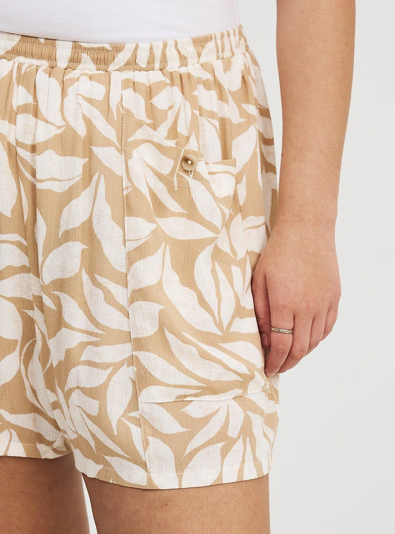Pull-On High-Rise Cargo Short