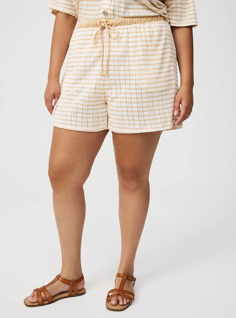 High-Rise Drawstring Knit Short