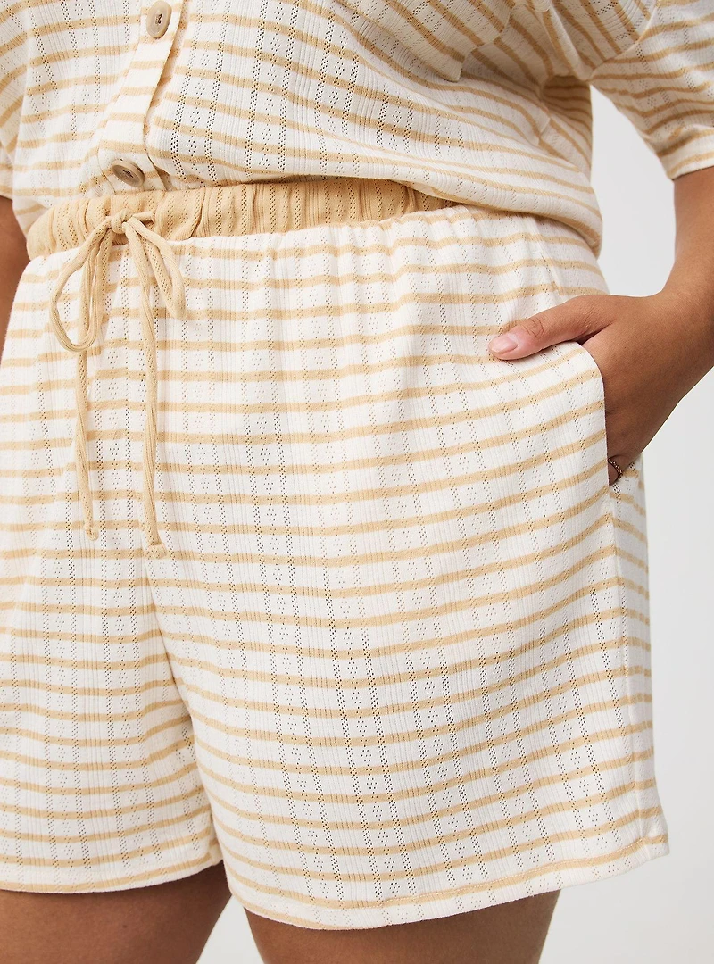 High-Rise Drawstring Knit Short