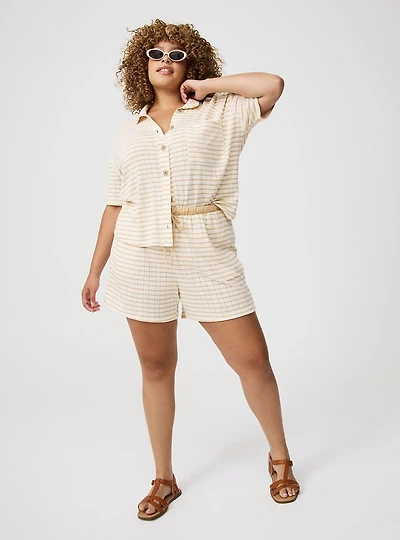 High-Rise Drawstring Knit Short