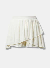 Pull-On High-Rise Ruffle Skort