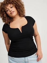 Foxy Scoop V-Wire Ruched Top