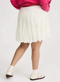 Mesh Ruffle Active Skirt with Bike Short