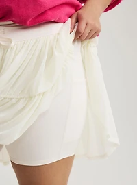Mesh Ruffle Active Skirt with Bike Short